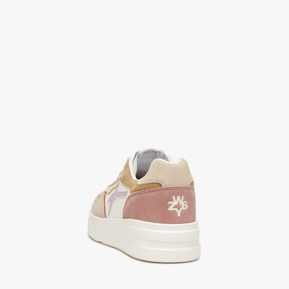 Basket W6YZ Powder Pink/White Femme | HDN-12138741